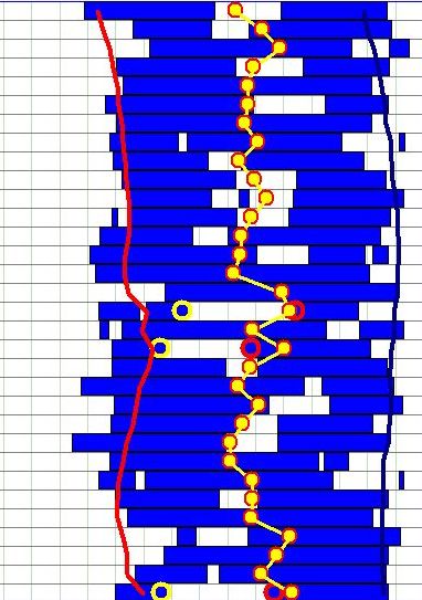 Fragment of a segmented sleep log produced in conditions of 10 hour photoperiod.